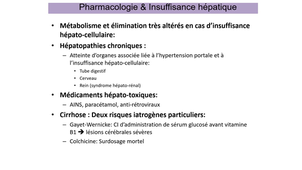L'insuffisance hepatique et renale