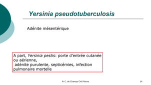 DFGSM3 - MED0501 - Infections digestives bactériennes - Shigella, Yersinia
