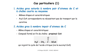 DFGSM2 - MED0401 - Métabolisme des lipides et des lipoprotéines - Catabolisme des acides gras