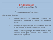 UE7EC1 - Développement et personnalité (III) Adolescence - J Eutrope - 3