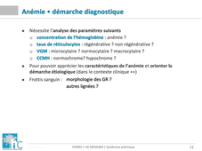 DFGSM2 / DFGSMa2 - MED0304 - Syndrome anémique - Introduction et généralités