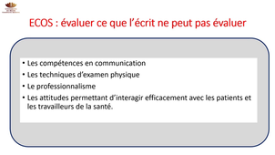 Les Examens Cliniques Objectifs et Structurés (ECOS) - Introduction