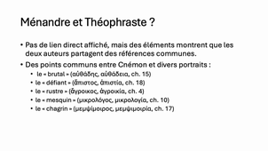 Introduction Ménandre