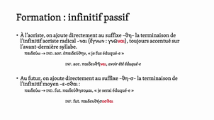 Aoriste et futur passifs