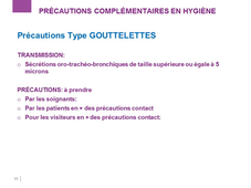 Les précautions complémentaires en hygiène