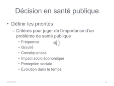 Principes généraux en santé publique - Partie 4