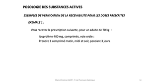 PASS / L.AS - Semestre 1 - UE 11 - Bases pharmacologiques du médicament - La posologie des médicaments