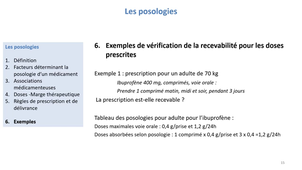 10-UE23 PHARMACIE GALENIQUE Posologies