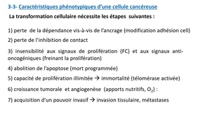 DFGSM2 - MED0302 - Carcinogenèse - Processus généraux