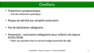 DFGSM3 - MED0501 - Maladies éruptives virales - Oreillons