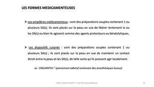 PASS / L.AS - Semestre 1 - UE 11 - Bases pharmacologiques du médicament - Les formes de médicaments : capsules, dispersions et préparations destinées à être appliquées sur la peau