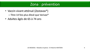 DFGSM3 - MED0501 - Maladies éruptives virales - Zona : traitement