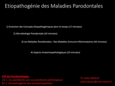 Etiopathogénie des Maladies Parodontales - Introduction