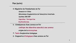 DFGSM2 / DFGSMa2 - MED0304 - Métabolisme du fer : introduction