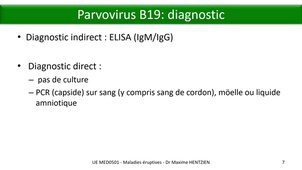 DFGSM3 - MED0501 - Maladies éruptives virales - Parvovirus B19