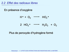 PASS / L.AS - Semestre 1 - UE 11 - Biophysique - Interaction des radiations ionisantes avec la matière et effets sur la matière - Effets chimiques
