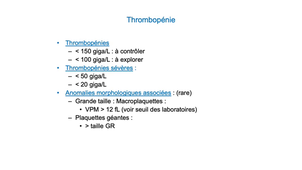 DFGSM2 / DFGSMa2 - MED0304 - Thrombopénie : introduction