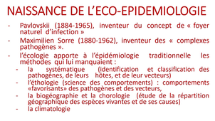 PASS - Semestre 1 - UE 15 - Evolution, Ecologie, Environnements - Eco-épidémiologie : généralités