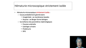 DFGSM3 - MED0605 - Reins et voies urinaires - Hématurie : orientation vers l'étiologie d'une hématurie