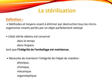Nettoyage, asepsie, désinfection, stérilisation