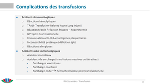Urgences oncologiques - partie 1 transfusion