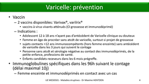 DFGSM3 - MED0501 - Maladies éruptives virales - Varicelle : traitement