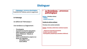 DFGSM2 / DFGSMa2 - MED0304 - Physiopathologie de la thrombose et de la coagulation intravasculaire disséminée - Généralités