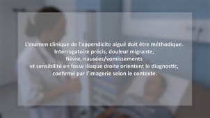 EXAMEN CLINIQUE D'UNE APPENDICITE AIGUE
