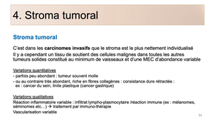 DFGSM3 - Semestre 2 - MED0602 - Pathologie tumorale - Cancer invasif, Stroma