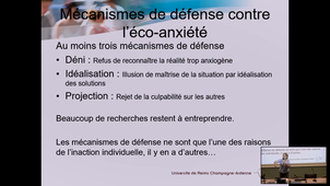 Eco-anxiété et mécanismes de défense contre l'éco-anxiété