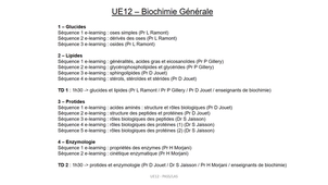 PASS / L.AS - UE 12 - Biochimie générale - Introduction