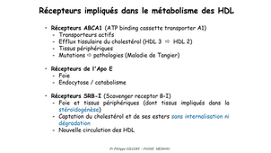 DFGSM2 - MED0401 - Métabolisme des lipides et des lipoprotéines - Métabolisme des lipoprotéines
