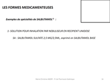 UE6 - CM6 - MC Andry - Formes médicamenteuses - 3