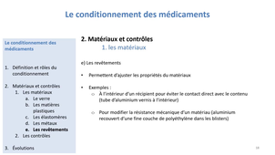 9-UE23 PHARMACIE GALENIQUE Conditionnement
