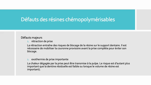Résines Chapitre 2-2 : Autres résines PMMA