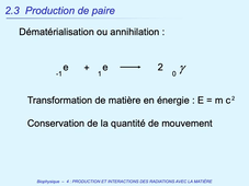 PASS / L.AS - UE 11 - Biophysique - Nature et origine des radiations ionisantes, interaction avec la matière - Interactions photons-matiere