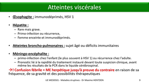 DFGSM3 - MED0501 - Maladies éruptives virales - HSV-1 : Récurrences