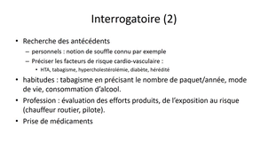 DFGSM2 - MED0308 - Sémiologie cardiologique - Introduction : interrogatoire