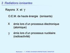 PASS / L.AS - UE 11 - Biophysique - Atome, échanges énergétiques, ionisation - Radiations ionisantes