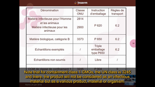 B5 règles de transport des produits biologiques