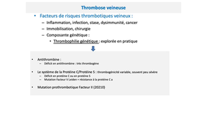 DFGSM2 / DFGSMa2 - MED0304 - Physiopathologie de la thrombose et de la coagulation intravasculaire disséminée - Physiopathologie de la thrombose veineuse